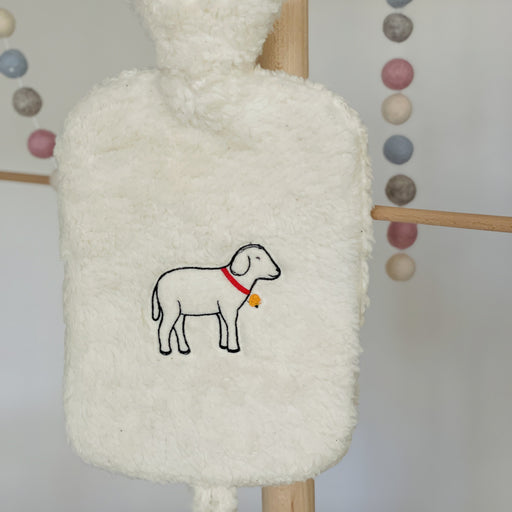 Wärmflasche weißes Schaf mit Kräutereinleger - 8-Natur
