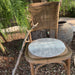 Rundes Stuhlkissen aus 100% reinem Merinofilz in hellgrau/gestreift Ca. 35 cm Durchmesser für Designerstühle, Bänke und Stühle - 8-Natur