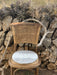 Rundes Stuhlkissen aus 100% reinem Merinofilz in hellgrau/gestreift Ca. 35 cm Durchmesser für Designerstühle, Bänke und Stühle - 8-Natur