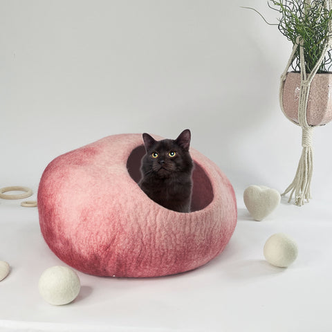 Sonderedition Katzenhöhle rot Filz 100% Wolle fair, ökologisch und schadstoffgeprüft
