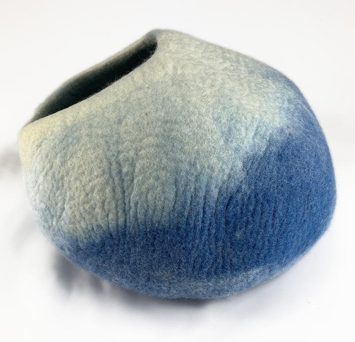 Sonderedition Katzenhöhle marine blau Filz 100% Wolle fair, ökologisch und schadstoffgeprüft - 8-Natur