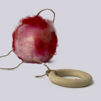 Vogelnestkugel aus Filz in rot - 8-Natur
