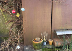 3x Vogelnestkugeln blau,gelb,rot