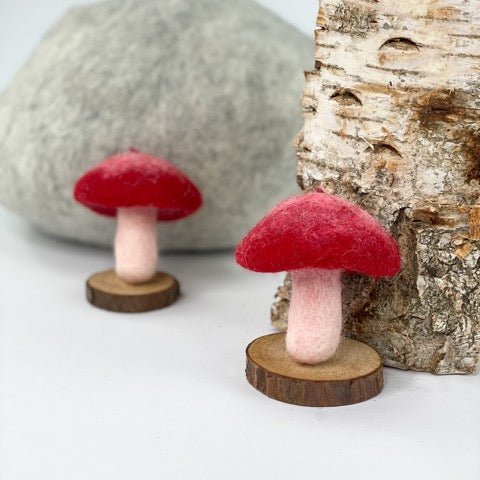 Pilzanhänger - 8-Natur kaufladen zubehör holz Filz lebensmittel zubehör spielküche holz kinderküche zubehör kaufladen kinder
