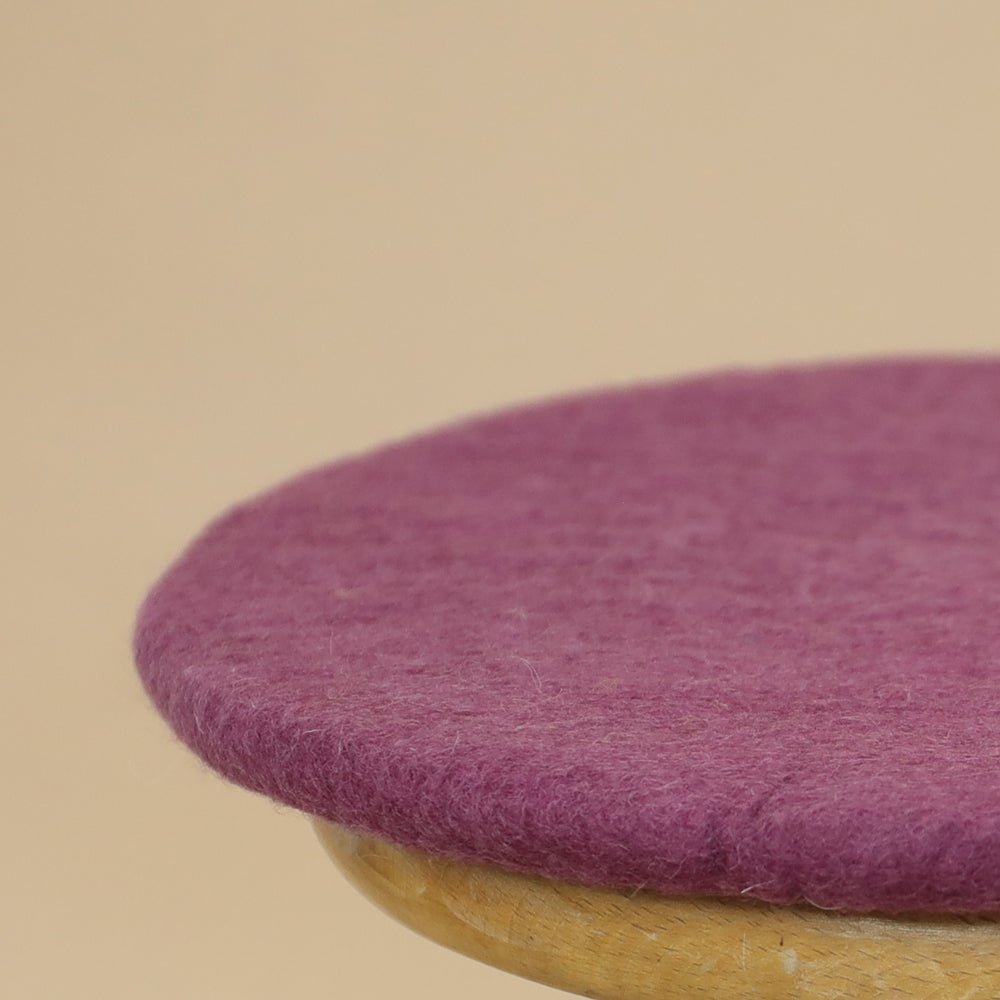 Sitzkissen Filz rund ca.40 cm 100% Wolle als Stuhlkissen Farbe 17 - 8-Natur