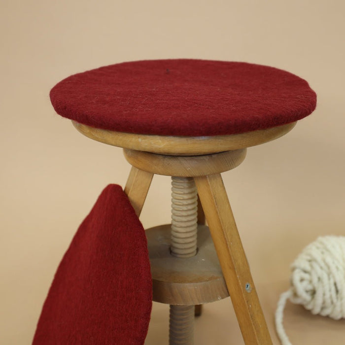 Sitzkissen Filz rund ca.40 cm 100% Wolle als Stuhlkissen Farbe 17 - 8-Natur