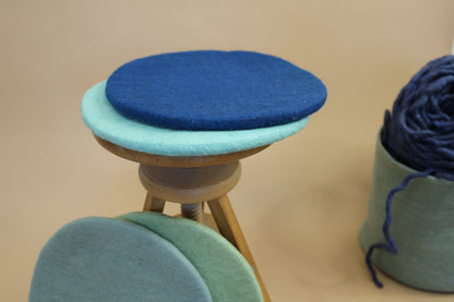 Sitzkissen Filz rund ca.40 cm 100% Wolle als Stuhlkissen Farbe 54 Moos grün - 8-Natur