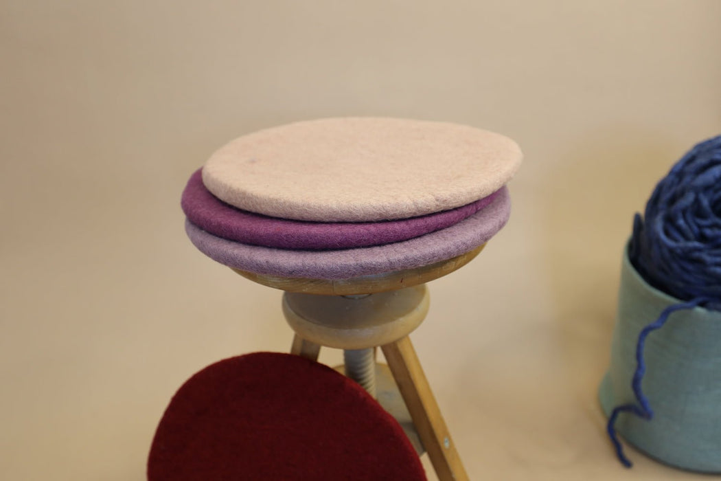 Sitzkissen Filz rund ca.40 cm 100% Wolle als Stuhlkissen Farbe 6 - 8-Natur