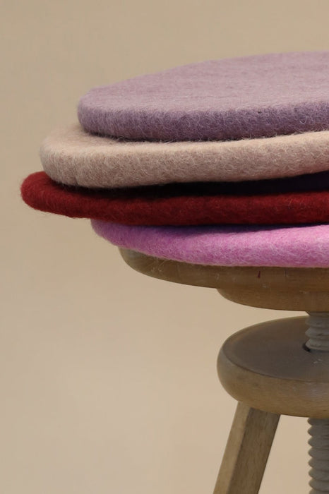 Sitzkissen Filz rund ca.35 cm 100% Wolle als Stuhlkissen Farbe 17— 8-Natur