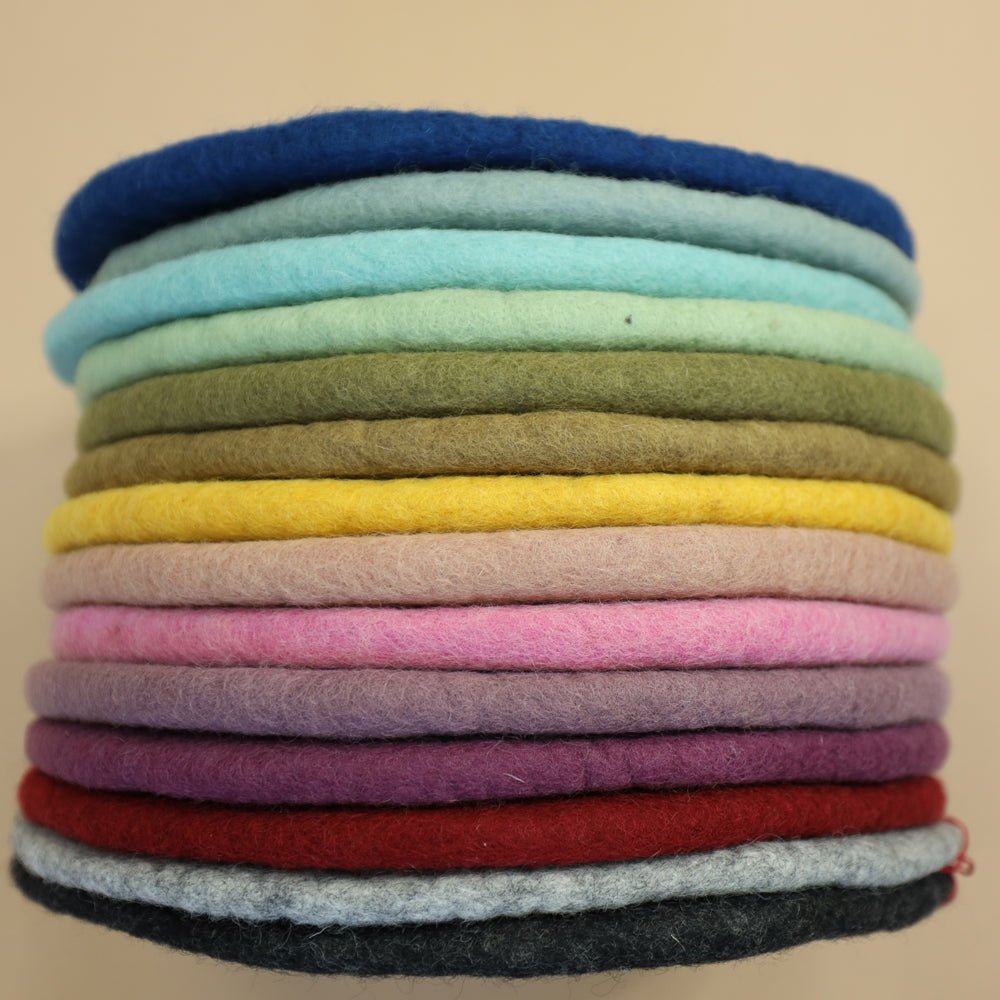 Sitzkissen Filz rund ca.40 cm 100% Wolle als Stuhlkissen Farbe 29 - 8-Natur