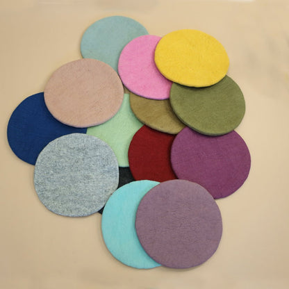 Sitzkissen Filz rund ca.40 cm 100% Wolle als Stuhlkissen Farbe 11 hellgrün - 8-Natur