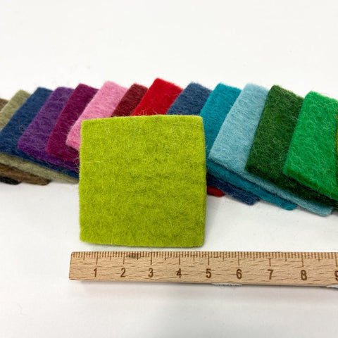 Handgemachte Filzplatten bunt gemischt 5cmx5cm