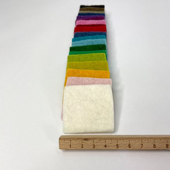 Handgemachte Filzplatten bunt gemischt 5cmx5cm - 8-Natur