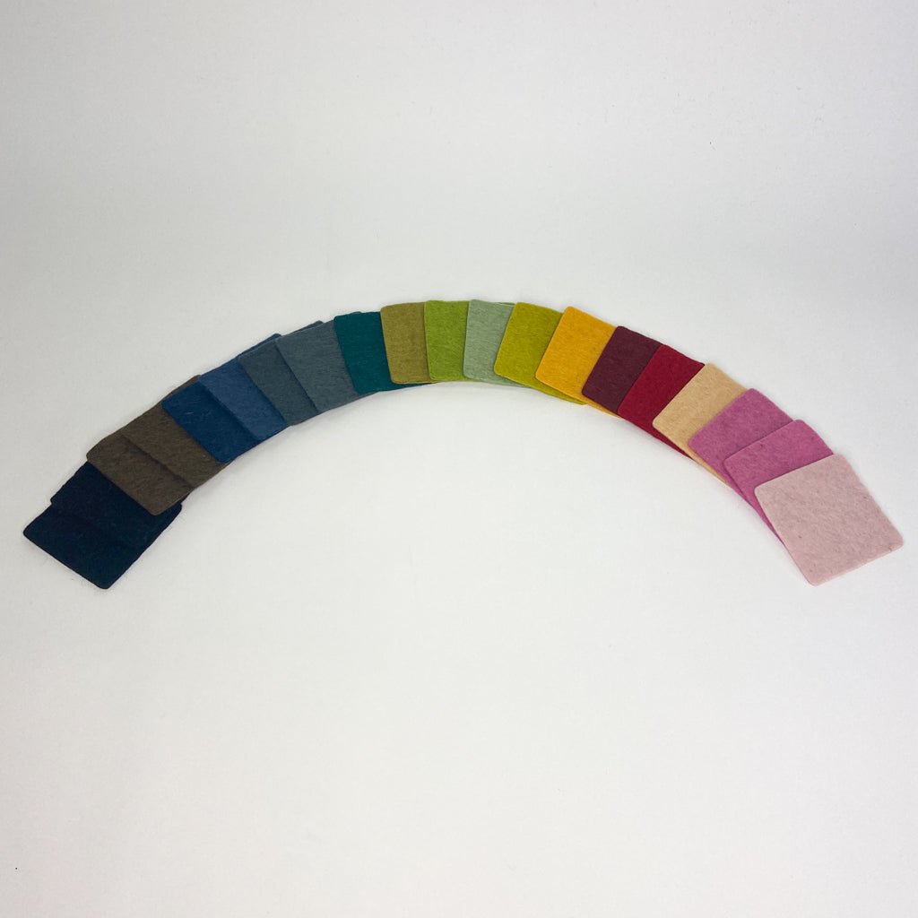 Handgemachte Filzplatten bunt gemischt 10x10cm - 8-Natur