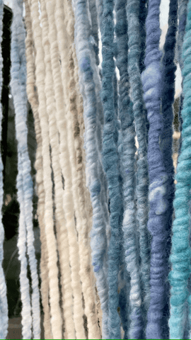 Türvorhang natürlich  blau