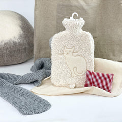 Wärmflasche Katze weiss