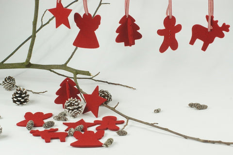 Weihnachtsanhänger Filz/ rot