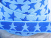 Webband, hellblau mit blauen Sternen, 2 Meter - 8-Natur